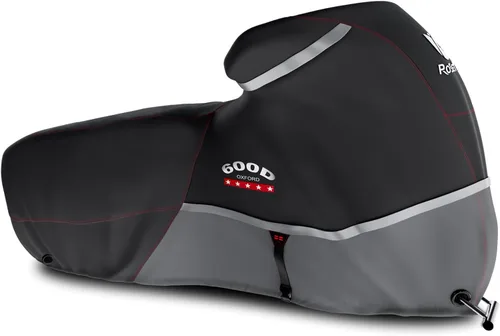 Vista 13 de Funda para motocicleta 600D resistente para todas las estaciones, universal, impermeable, protección solar al aire libre, duradera, reflectante Negro