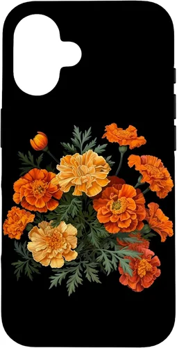 Vista 32 de Funda para iPhone 17 con diseño de flores de caléndula del mes de nacimiento
