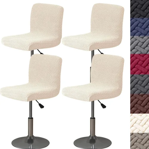 Vista 15 de HFCNMY Fundas para Taburetes de Bar con Respaldos, Paquete de 2 Fundas Elásticas para Sillas de Taburete de Bar, Fundas para Taburetes de Bar