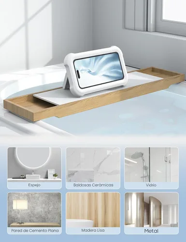 Vista 5 de Lamicall - Soporte para teléfono de ducha impermeable, funda giratoria de 480° para montaje en pared Blanco nieve