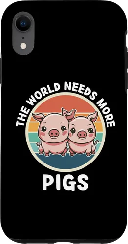 Vista 8 de iPhone 15 Vintage The World Needs More Pig Retro Pigs Lover Case
