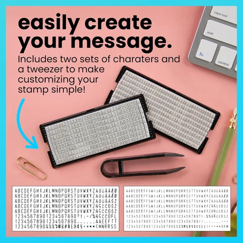 Vista 6 de ExcelMark Kit de Sello de Goma Autoentintado Personalizado DIY - Sellador Personalizado para Negocios o Hogar - Sello de Dirección, Sello de Mensaje