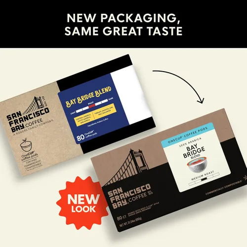 Vista 2 de Cápsulas de café compostables San Francisco Bay – Mezcla Bay Bridge (80 unidades) compatibles con K Cup, tostado medio