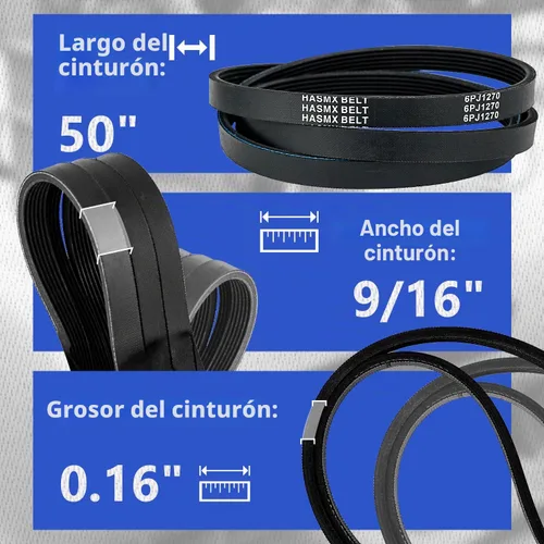 Vista 4 de HASMX Correa de repuesto para compresores de aire Campbell Hausfeld y bombas verticales de doble compresor VT558705, VT558801, VT559501, VA5001