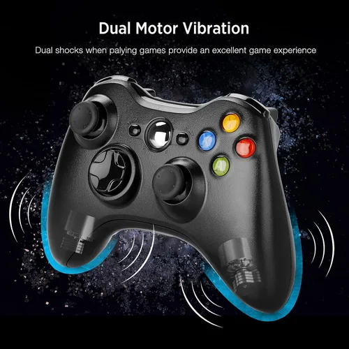 Vista 6 de YAEYE Controlador inalámbrico para Xbox 360 24GHZ Game Joystick Controller Gamepad Remote compatible con Xbox 360360 Slim PC Windows 7 8 10 11