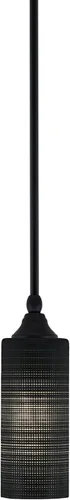 Vista 44 de Toltec Lighting Tallo Colgado Mini colgante, acabado de cobre negro, 3.5" cuadrado humo burbuja vidrio