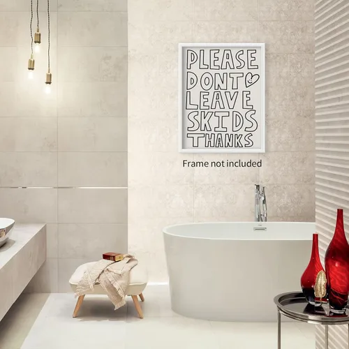 Vista 7 de WBSTGUE Arte retro divertido para pared de baño, letrero de reglas de baño, póster minimalista en blanco y negro, impresiones en lienzo