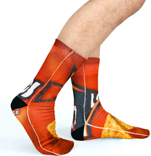 Vista 2 de Calcetines divertidos y locos para hombre, unisex, novedosos, estampados en 3D, calcetines de tubo de baloncesto, regalos de Navidad