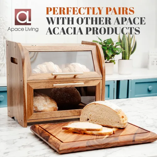 Vista 3 de Apace Living Acacia - Caja de pan Arise + juego de tablas de cortar de coro