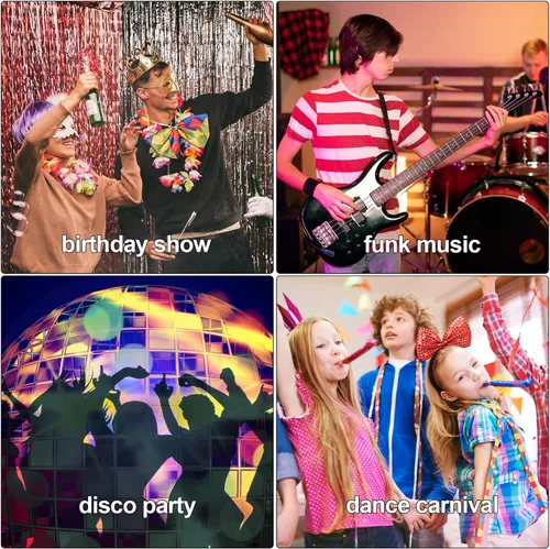Vista 6 de BEARAE Disfraz de discoteca de 5 piezas de los años 60 y 70 para niños, camisa de vestir de lentejuelas para baile, disfraz de cosplay para fiesta