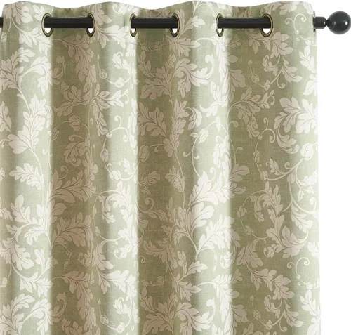 Vista 15 de jinchan Cortinas 80% opacas para dormitorio, cortinas con patrones geométricos para sala de estar, tratamientos de ventana para oscurecer