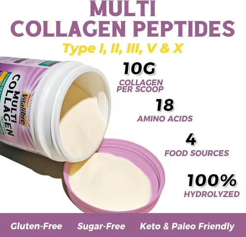 Vista 4 de Vitalibre Polvo multi 8oz de los péptidos del colágeno y vitamina D3 K2 10000 UI