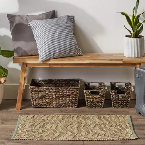 Vista 2 de DII Colección Woven Rugs yute tejido a mano, 2x3', cheurón de alcachofa