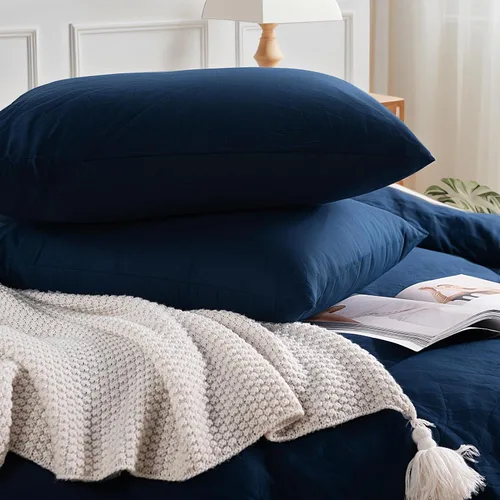 Vista 53 de NEXHOME PRO Funda de edredón Twin XL 100% algodón lavado, transpirable, duradera, texturizada, similar al lino, juego de ropa de cama para el hogar