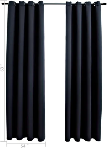 Vista 5 de Cortinas opacas con anillos, 2 piezas, cortinas de oscurecimiento de habitación, cortinas de ventana, cortinas aisladas, cortinas de bloqueo de luz