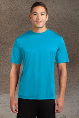 Vista 5 de Sport-Tek camiseta de competición para hombre con contraste de color.