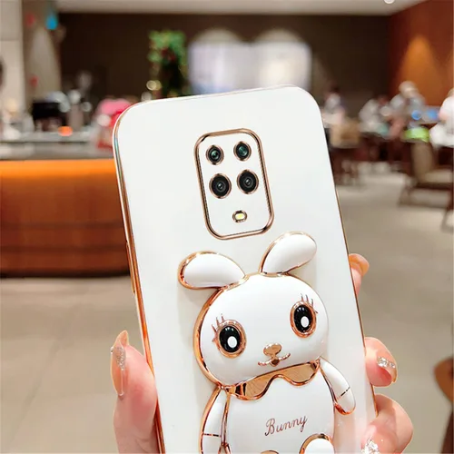 Vista 5 de DINGK Funda compatible con Redmi Note 9S Funda de teléfono TPU Silicona Soporte galvanizado Suave Durable Caída Protección a prueba de golpes para 1