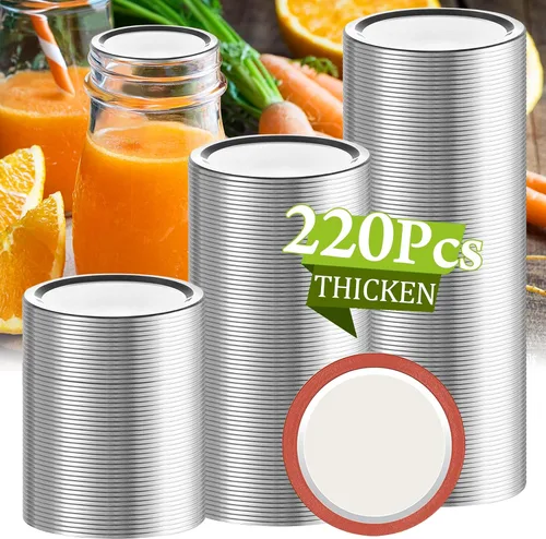Vista 9 de Aliggbent 160 Pcs Tapas de Enlatado de Boca Regular 70MM Tapas Herméticas de Tipo Separable para Tarros Mason de Boca Regular, Tapas de Enlatado a