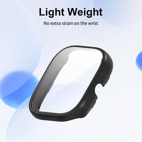 Vista 5 de Protector de pantalla para Amazfit GTS 4 Mini Smartwatch, paquete de 2 protectores de policarbonato duro, carcasa completa, accesorios para GTS 4
