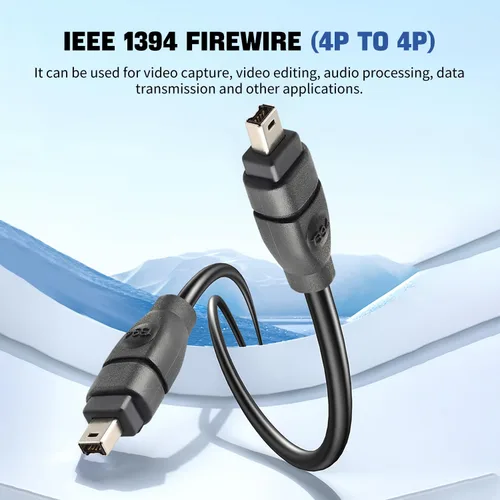 Vista 8 de Cable Firewire de 4 pines a 4 pines iLink DV Cable Firewire 400 IEEE 1394 para videocámara de computadora a cámara (6 pies, 4 pines a 4 pines)