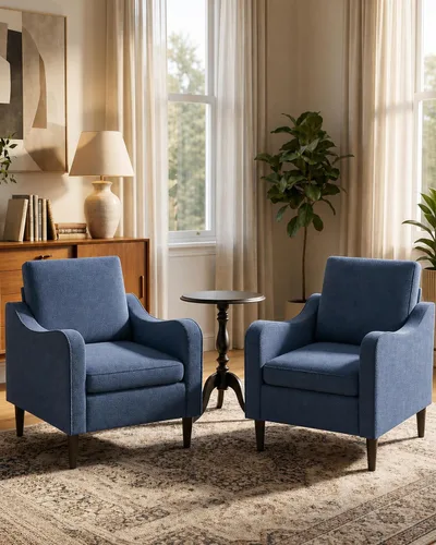 Vista 11 de LEVELEVE Silla con brazo Accent – marrón claro, silla de lectura cómoda tapizada para sala de estar, dormitorio, apartamento, sala de espera