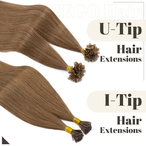 Vista 142 de SEGO Extensiones de cabello humano con micro cuentas, extensiones de cabello humano con micro bucle, lacio, natural, fusión fría, 1.76 oz/paquete