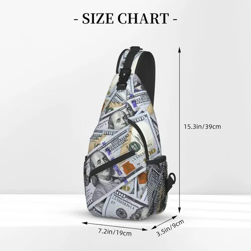 Vista 3 de Us Bill Dollars Money - Bolso de pecho unisex para viajes, senderismo, bolsa de hombro cruzada para mujeres y hombres, US Bill Dollars Money A1