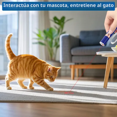 Vista 2 de TBTeek Juguetes para gatos, con caja de metal, 2 piezas, recargables (azul)