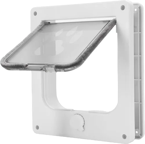 Vista 10 de Luocute Cat Doors, 4 Way Locking Weatherproof ABS Pet Flap with Magnetic Windproof Brush, Cat Flap Privacy Door for Kitten Doggies for