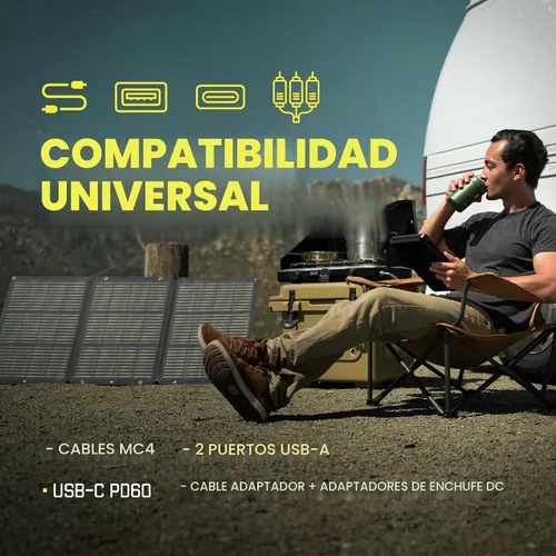 Vista 2 de SunJack Cargador de panel solar portátil plegable de 120W