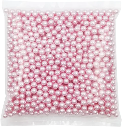 Vista 24 de INSPIRELLE 2600 perlas de imitación de ABS negras sin perforar para rellenos de jarrón, cuentas de maquillaje sin agujero de 0.236 pulgadas