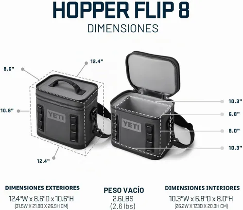 Vista 4 de YETI Hopper Flip 8 Hielera Suave Portátil Rojo rescate