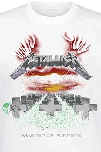 Vista 3 de Metallica Master of Puppets Official Mens T-Shirt White