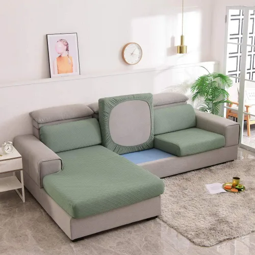 Vista 8 de Protege el cojín del sofá, funda de asiento de silla/sofá biplaza, protectores de cojín de alta elasticidad, poliéster y elastano, protege el cojín
