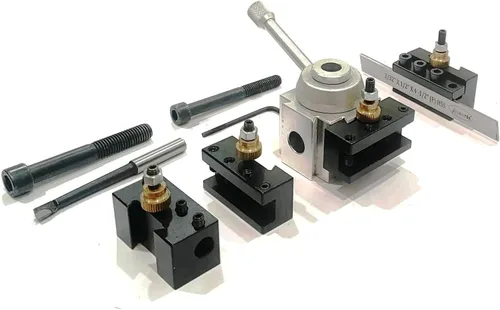 Vista 2 de Conjunto de poste de herramienta de cambio rápido de cuerpo de aluminio para mini máquina de torno