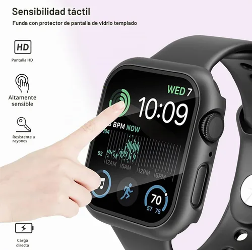 Vista 3 de Pocoukate Paquete de 12 fundas compatibles con Apple Watch Series 3 Series 2 de 1.496 pulgadas, con protector de pantalla de vidrio templado