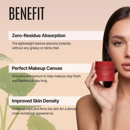 Vista 5 de Crema ligera Lift Up, 1.76 oz — K-Beauty Crema facial reafirmante e hidratante con centella, ácido hialurónico y extractos de plantas