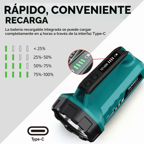 Vista 2 de SUNREI 2000LM - Linterna de caja recargable, linterna de emergencia