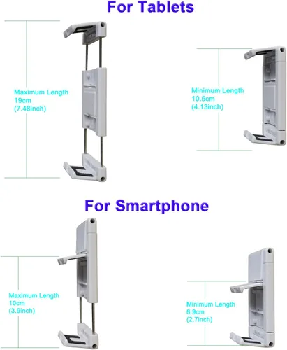 Vista 6 de Soporte de pared para teléfonos, soporte de pared para teléfonos y tabletas, se adapta a superficies lisas y rugosas (blanco)