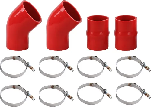 Vista 9 de Kit de Mangueras de Intercooler de Silicona para Trabajo Pesado Compatible con Dodge Ram Pickup 1994-2002 5.9L Diésel (Negro)