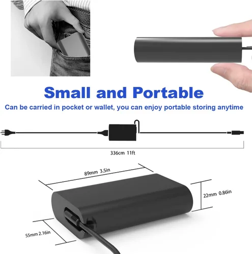Vista 2 de Cargador de portátil USB C de 45 W para Dell XPS 13 9360 9365 9370 9380 9333 9310 9350 XPS 12 9250 Latitude 7275 7370 5175 5285 7390 5290 2 en 1