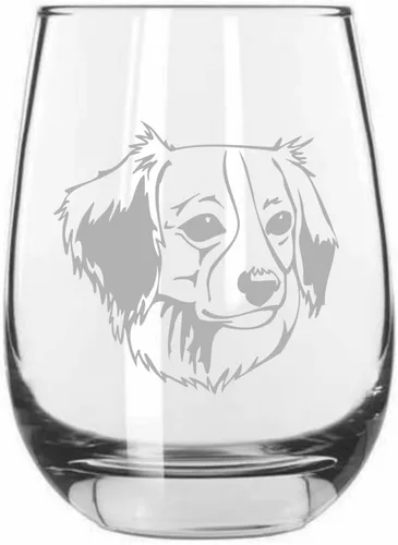 Vista 441 de Shar Pei (chino) - Vaso de vino sin tallo grabado para perro, 15.25 onzas