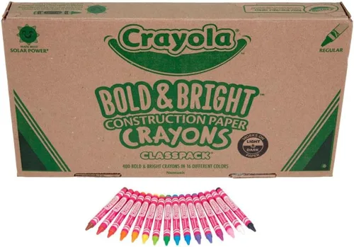 Vista 3 de Crayola Crayones de papel de construcción, suministros escolares surtidos a granel, 16 colores, 400/juego (el embalaje puede variar)