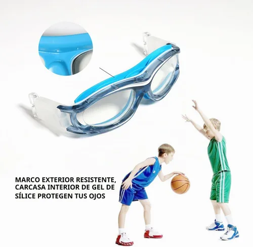 Vista 4 de Gafas deportivas de baloncesto con correa elástica para niños, gafas de fútbol