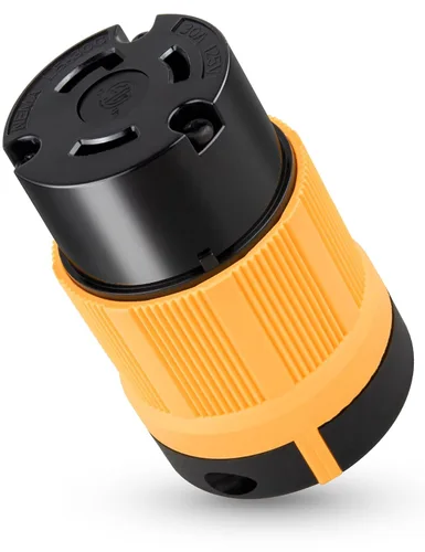 Vista 10 de MECMO 30A 125V NEMA L5-30P - Enchufe de bloqueo para generador, 3 clavijas Twist Lock RV Marine Generator Macho, 30 amperios, 125 voltios, 2 polos
