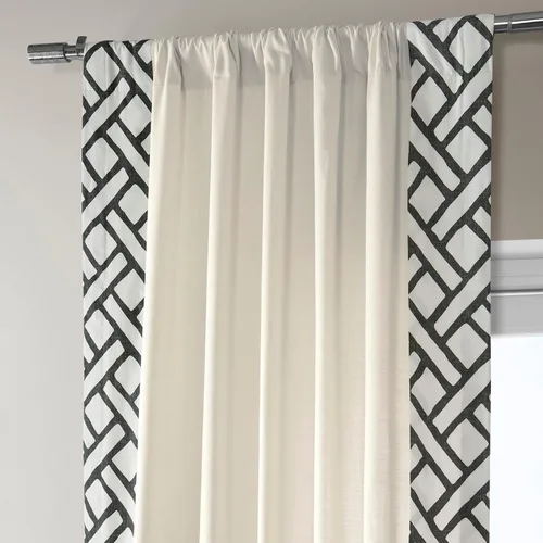 Vista 5 de HPD Half Price Drapes Cortinas de algodón sólido con bordes para dormitorio y sala de estar, 50 x 84, DTCC-SB220607-84 (1 panel) Garden Path Negro