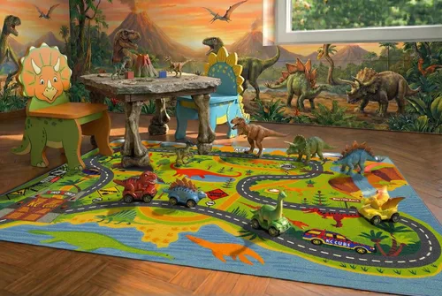 Vista 17 de KC Cubs 8x10 Alfombra de Carretera con Animales Safari para Coches de Juguete – Alfombra de Juego Educativa para Niños, Pequeños, Guardería, Aula