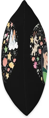 Vista 2 de Disney Princesa Mulan Collage - Almohada de corazón, 16 x 16 pulgadas, multicolor