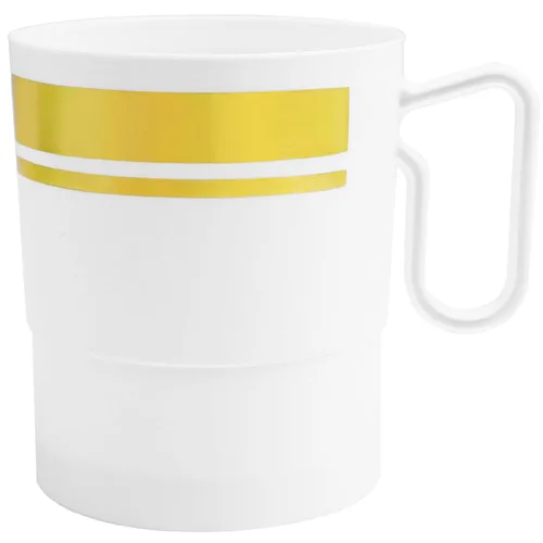 Vista 11 de Party Essentials Bistro - Taza de café de plástico duro con asa, 40 unidades, 8 onzas, color negro