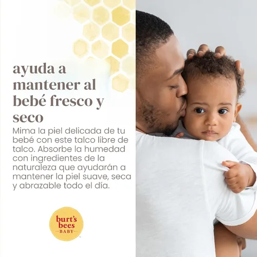 Vista 4 de Burt's Bees - Polvo para bebé 100 % natural sin talco, 7.5 onzas